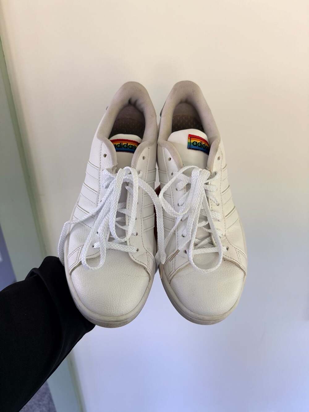 Adidas Grand Court Pride Sneakers White Rainbow Size 8.5